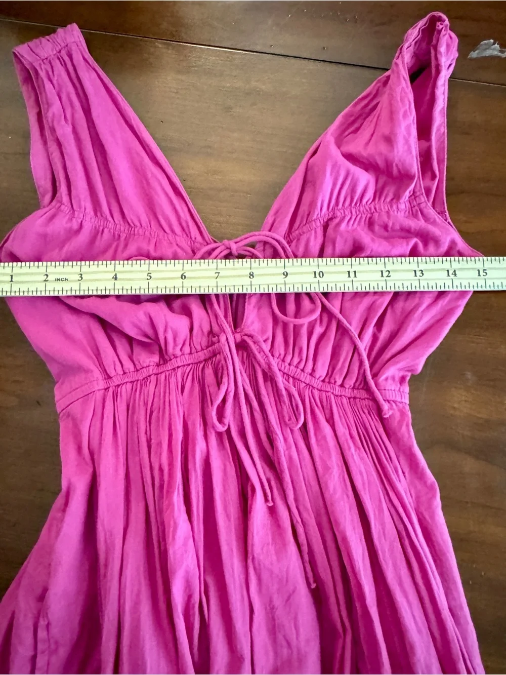 Abercrombie & Fitch Pink Maxi Dress SP 100% Cotton Tie Front Sleeveless